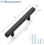 Ravinte Black Cabinet Handles 30 Pack 3-1/2 inch Matte Black Square Cabinet Pulls Kitchen Hardware 6 inch Overall Length Kitchen Drawer Pulls