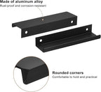 uxcell Cabinet Finger Edge Pull, 5pcs 120mm / 4.72" Aluminum Alloy Back Mount Hidden Cabinet Pulls Concealed Handle for Home Kitchen Drawer Cabinet, Black