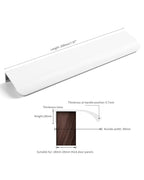 5 Pack 8 inch self Adhesive Cabinet pulls Adhesive Cabinet Handles Drawer Edge pulls Bright White Stick on Handles for Cabinet Finger pulls for Cabinet Adhesive Flat Concealed Drawer Handles