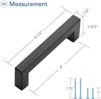 Ravinte 10 Pack Black Cabinet Pulls 4 Inch Square Cabinet Handles Matte Black Kitchen Hardware for Cabinet Square Drawer Pulls