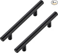 JOY DECOR 3 Pack Cabinet Handles, Black Cabinet Pulls, 3-3/4 in Hole Center Kitchen Hardware, Stainless Steel T Bar Handles for Dresser Drawers