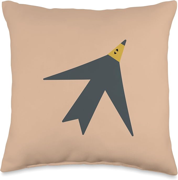 Cute Scandinavian Animals Designs Chic Scandinavian Bird Minimalism Throw Pillow, 16x16, Multicolor