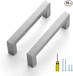 Ravinte 10 Pack Brushed Nickel Kitchen Cabinet Handles 4-1/2 Inch Cabinet Pulls Square Kitchen Hardware for Cabinet Drawer Pulls Drawer Handles Come with Screwdriver