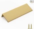 goldenwarm 5 Pack Gold Finger Edge Pulls Drawer Finger Pulls Champagne Gold Kitchen Hardware Handles Bedroom Dresser Drawers,3-3/4in Hole Center