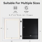 3-Pack Kids Artwork Frames Changeable - Kids Art Frame,Artwork Frames for Kids Art,Children Art Projects Kids Art Frames,8.5x11 Picture Frame for Display Kid Art work,With Storage(White)