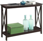 Convenience Concepts Oxford Console Table 39.5" - Sofa Table with Storage Shelf, Transitional Entryway Hall Table for Living Room and Bedroom, Display Foyer Table, Espresso