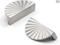 2 Pack Brushed Nickel Cabinet Pulls 3" Hole Center Cup Flat Silver Drawer Pulls Kitchen Cupboard Bathroom Dresser Cabinet Hardware Handles Zinc Alloy