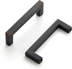 Ravinte 10 Pack Solid Kitchen Cabinet Handles Oil Rubbed Bronze Cabinet Pulls Slim Drawer Pulls with 3 Inch Hole Center Square Bar Kitchen Cabinet Hardware