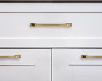 Khtumeware 10 Pack 8 Inch Brushed Brass Cabinet Pulls - Gold Drawer Handles for Kitchen Cabinets, Cupboards, Hardware
