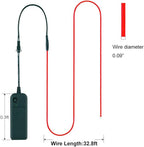 MaxLax EL Wire Red, 32.8ft/10m Portable Battery Pack Neon Light Strip 360° Cuttable Glowing Rope Lights for Parties, Halloween, DIY Decoration