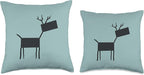 Cute Scandinavian Animals Designs Chic Deer Moose Scandinavian Elk Minimalism Reindeer Throw Pillow, 18x18, Multicolor