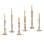 NUPTIO Taper Candle Holders Boho: Set of 6 Tall Wooden Candlestick Holder for Thanksgiving Table Centerpieces Decoration