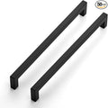 JOY DECOR 50 Pack Cabinet Handles, Black Cabinet Pulls, 10 Inch Kitchen Closet Handles Square Drawer Pulls Stainless Steel Drawer Hardware, 256mm Hole Centers