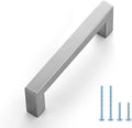 Ravinte 1 Pack Brushed Nickel Kitchen Cabinet Handles 4-1/2 Inch Cabinet Pulls Square Kitchen Hardware for Cabinet Drawer Pulls Drawer Handles Come with Screwdriver