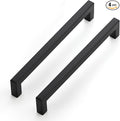 JOY DECOR 4 Pack Cabinet Handles, Black Cabinet Pulls, 7-1/2 Inch Kitchen Closet Handles Square Drawer Pulls Stainless Steel Drawer Hardware, 192mm Hole Centers