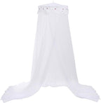 Jeteventy Bed Canopy for Girls, Princess Bed Curtain Net for Single to King Size,Bedroom Decoration of Round Lace Dome with Stainless Steel Hook,Quick Easy Installation (White)