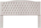24KF Upholstered Tufted Button Linen Fabric Headboard,Comfortable Fashional Headboard King/CA King Size,Ivory