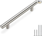 homdiy 25 Pack Brushed Nickel Cabinet Pulls Drawer Handles Cabinet Hardware Stainless Steel Cabinet Handles 4in Hole Centers Cupboard Pull Drawer Pulls, 201SN