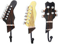 KUNGYO Vintage Guitar Shaped Decorative Hooks Rack Hangers for Hanging Clothes Coats Towels Keys Hats Metal Resin Hooks Wall Mounted Heavy Duty (3-Pack) (Guitar Hook-A)