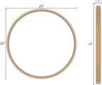 WallBeyond Round Wood Mirror 24 inch Circle Wall Mirror for Bathroom Round Wall Mirror for Wall Decor, Vanity, Entryway Living Room (Natural)