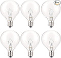 25 Watt Wax Warmer Bulbs, Light Bulbs for Full Size Scentsy Warmer, 6 Packs E12 Base Type G Bulb, Dimmable, Warm White, 120V G16 1/2 Bulbs for Candle Lamp