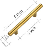 Ravinte 50 Pack 5 Inch Cabinet Pulls Brushed Brass Stainless Steel Kitchen Drawer Pulls Cabinet Handles 5”Length, 3” Hole Center