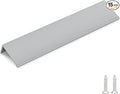 goldenwarm 15 Pack Brushed Nickel Finger Edge Pulls Drawer Finger Pulls Kitchen Hardware Handles Bedroom Dresser Drawers, 6-1/4in Hole Centers