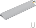 goldenwarm 15 Pack Brushed Nickel Finger Edge Pulls Drawer Finger Pulls Kitchen Hardware Handles Bedroom Dresser Drawers, 6-1/4in Hole Centers
