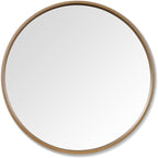 WallBeyond Round Wood Mirror 28" Circle Wall Mirror for Bathroom Round Wall Mirror for Wall Decor, Vanity, Entryway Living Room, Honey