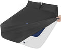 Deep Pocket Twin Sheets Set for Kids Air Mattress - Extra Deep Pocket Twin Sheet Sets - 3Pcs Side Storage Pocket Fitted Sheet & Pillowcases Easily Fits 16in to 24in Pillow Top Bed Mattress (Black)