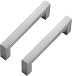 Ravinte 3 Pack Brushed Nickel Kitchen Cabinet Handles 4 Inch Cabinet Pulls Square Kitchen Hardware for Cabinet Drawer Pulls Drawer Handles Come with Screwdriver