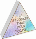 Watercolor Boho Art Print Wooden Box Sign - Be Stronger Than Your Excuses - Nursery Decor Inspirational Desk Decor for Boy Girls Room Decor