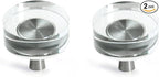 JEREVER 2 Pack Glass Crystal Knobs Brushed Nickel Drawer Pull Cabinet Handle for Dresser Kitchen (Round)