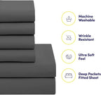 Sweet Home Collection 5 Piece Comforter Set Bag Solid Color All Season Soft Down Alternative Blanket & Luxurious Microfiber Bed Sheets, Gray, Twin (Pack of 4)