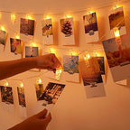 30 LED Photo Clip Fairy Lights LED Twinkle Lights Starry Lights for Home Halloween Thanksgiving Christmas Party Wedding Decor (10ft, Warm White)