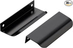 Ravinte Hardware 30 Pack Black Cabinet Handles, 4 Inch (102mm) Finger Edge Pulls, 3 Inch Hole Center, Finger Pulls for Cabinets