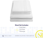 Twin Sheets - Breathable Luxury Sheets with Full Elastic & Secure Corner Straps Built In - 1800 Supreme Collection Extra Soft Deep Pocket Bedding Set, Sheet Set, EXTRA DEEP pocket - Twin, White