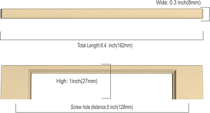 Asidrama 10 Pack 5 Inch(128mm) Brushed Brass Kitchen Cabinet Handles, Cabinet Pulls Kitchen Cabinet Hardware for Cupboard Drawer Pulls