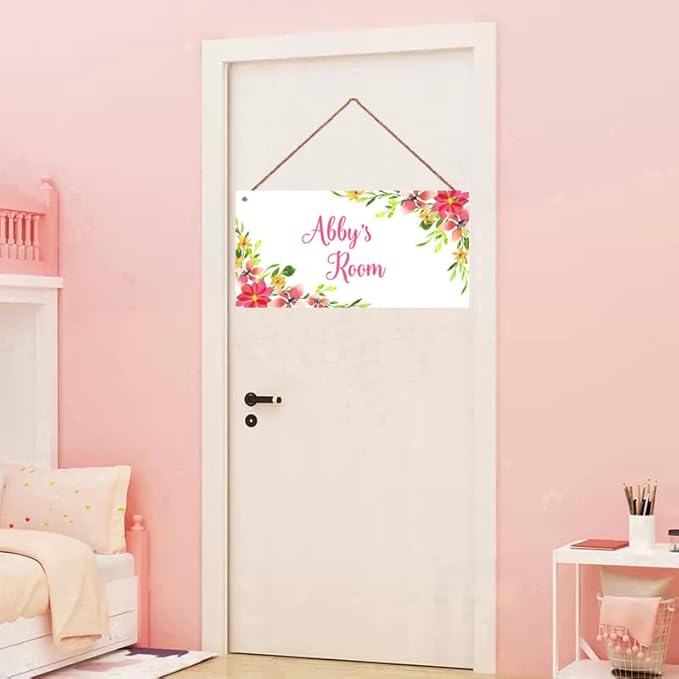 Personalized Signs Flowers Sign Wall Art Decoration Exquisite Decorative Signs Custom Name for Kids Room Wall Art Decor Outer Space Themed Nursery Decor For Girls Bedroom