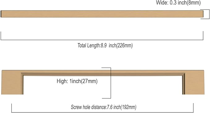 Asidrama 10 Pack 7.5 Inch(192mm) Champagne Bronze Kitchen Cabinet Handles, Cabinet Pulls Kitchen Cabinet Hardware for Cupboard Drawer Handles Dresser Pulls