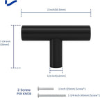 LONTAN 12 Pack Black Knobs for Cabinets and Drawers Kitchen Cabinet Knobs for Dresser Bathroom Modern T Bar Furniture Black Hardware,Stainless Steel