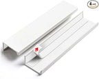 5 Pack 6 inch self Adhesive Cabinet pulls Adhesive Cabinet Handles Finger pulls for cabinets Drawer pulls Warm White Stick on Handles Concealed Finger pulls for Cabinet Edge Seam Flat Handles