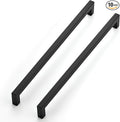 JOY DECOR 10 Pack Cabinet Handles, Black Cabinet Pulls, 11-1/3 Inch Kitchen Closet Handles Square Drawer Pulls Stainless Steel Drawer Hardware, 288mm Hole Centers