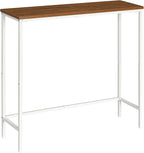 HOOBRO Narrow Console Table, 29.5" Small Entryway Table, Thin Sofa Table, Side Table, Display Table, for Hallway, Bedroom, Living Room, Foyer, White and Walnut WH75XG01