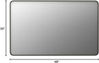 48x30 Bronze Bathroom Mirror for Wall, Brushed Bronze Metal Framed Bathroom Vanity Mirror, Rounded Rectangle Mirror, Anti-Rust, Shatterproof (Horizontal/Vertical)