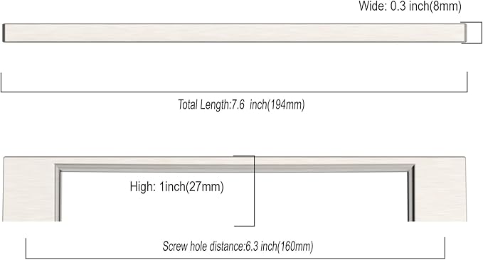 Asidrama 10 Pack 6.3 Inch(160mm) Brushed Satin Nickel Kitchen Cabinet Handles, Cabinet Pulls Kitchen Cabinet Hardware for Cupboard Drawer Pulls