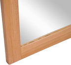 vidaXL Wall Mounted Mirror Made of Solid Teak, Scandinavian Style, Ideal for Bathroom/Dressing Room/Hallway, Brown, Rectangular, 19.7"x27.6", Comes with Hanging Hooks and Mounting Accessories