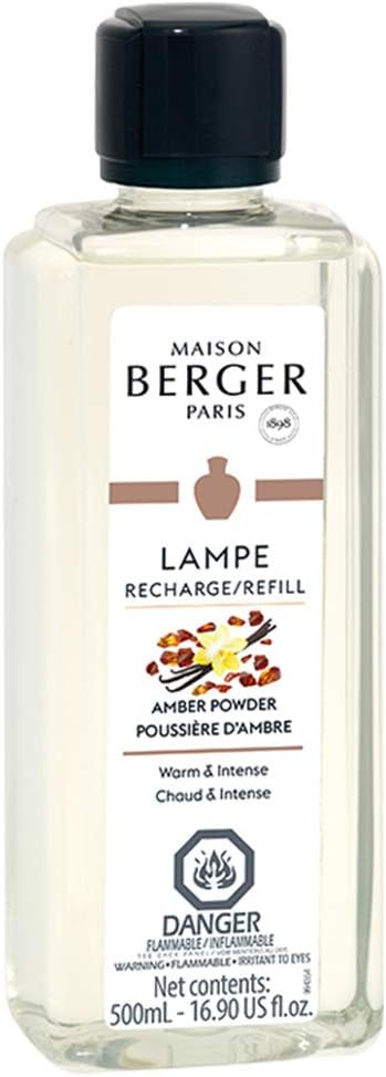 Amber Powder | Lampe Berger Fragrance Refill by Maison Berger | for Home Fragrance Oil Diffuser | Purifying and perfuming Your Home | 16.9 Fluid Ounces - 500 milliliters | Made in France