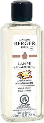Amber Powder | Lampe Berger Fragrance Refill by Maison Berger | for Home Fragrance Oil Diffuser | Purifying and perfuming Your Home | 16.9 Fluid Ounces - 500 milliliters | Made in France