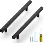 Ravinte Black Cabinet Handles 20 Pack 6-3/10 inch Matte Black Square Cabinet Pulls Kitchen Hardware 8-4/5 inch Overall Length Kitchen Drawer Pulls